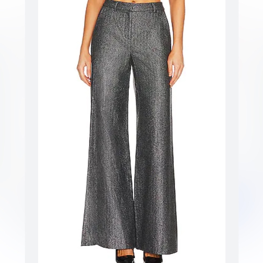 House of CB Metallic Gray Wide-Leg Pants